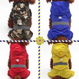 Impermeável reflexivo impermeável para cães, roupas ao ar livre, macio e respirável, quatro estações, impermeável para cachorro, 1 pc - Image 2