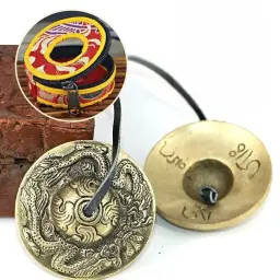 1pc tibetano sino handcrafted cobre sino para meditação yoga tradicional nacional instrumentos de percussão templo budista - Image 6