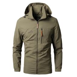 Jaqueta com capuz respirável para homens, corta-vento impermeável, proteção solar, roupas esportivas de pesca, camping e caminhadas, primavera e outono - Image 3