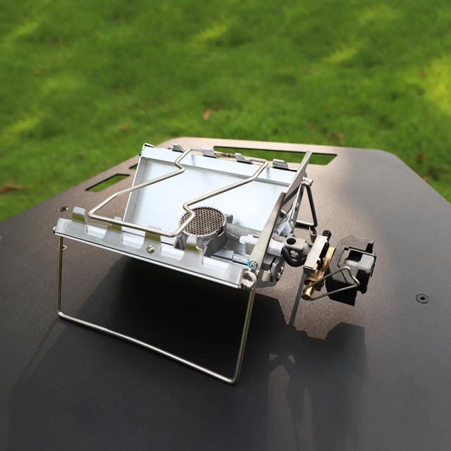 Fogão Portátil Compacto para Camping e Piqueniques com Mesa Dobrável a Gás Cassete