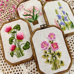 Bordados Starter Kit para Iniciantes, Kits de Ponto Cruz, Linhas Coloridas, Agulhas, Instruções Hoops, DIY, 1Pc - Image 1