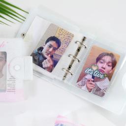 Mini Álbum de Fotos com Fivela Magnética Fecho, 3 Anéis, Glitter Photocard, A8 Binder, Livro Suporte Kpop, 10 Folhas, 20 Bolsos, 3" - Image 5