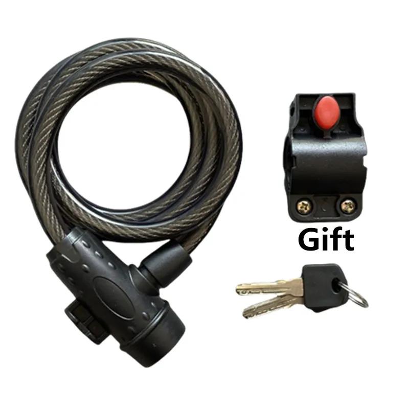 Anti-Theft Steel Cable Bicycle Lock and Bracket, Bike Segurança Acessório, Scooter Lock, 1,2 m - Image 1