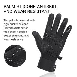 Luvas de ciclismo antiderrapantes de silicone para homens e mulheres, repelente de água, quente, esportes ao ar livre, inverno - Image 3