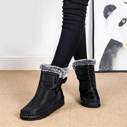 Botas de inverno à prova dwaterproof água para as mulheres 2025 nova pele do falso longo pelúcia botas de neve mulher sapatos plataforma algodão quente casais tornozelo botas - Image 5