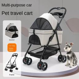 Leve e dobrável Pet Stroller para viagens ao ar livre, pequeno carrinho de estimação, cão, gato, pelúcia, bebê - Image 2