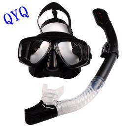 Conjunto de Máscara de Mergulho Miopia, Snorkel, Vidro Temperado, Seco Top Natação Googles, Lentes Míopes, Visão Curta - Image 2