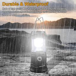 Lanterna de acampamento portátil dobrável LED, leve, impermeável, solar, USB recarregável, lanterna para exterior, emergência em casa - Image 5