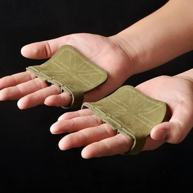 Luvas de Couro para Treinamento de Levantamento de Peso com Proteção para as Palmas - Ideais para Homens e Mulheres em Atividades Fitness e Pull Ups