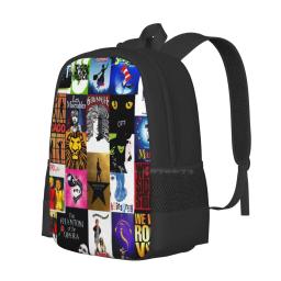 Mochila Unisex Música para Estudantes, Estágio Iii Sacos, Cantando Shows Teatro Palco, recém-chegados, Canção Broadway Mochila - Image 2