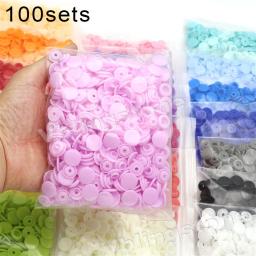 Botões de pressão de plástico redondo para roupas, prendedores de pressão, roupas para bebês, babadores e bolsas, botão T5, 12mm, 100 conjuntos, atacado - Image 4