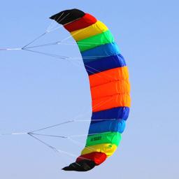 Dual Line Stunt Flying Power Kite, grande Kite macio para adultos, servo Volante, Windsurf Kevlar Line, arco-íris, frete grátis - Image 2
