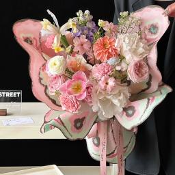 Papel de embrulho criativo Butterfy flor, envoltório estilo coreano presente, florista buquê suprimentos de embalagem, 1 par - Image 2