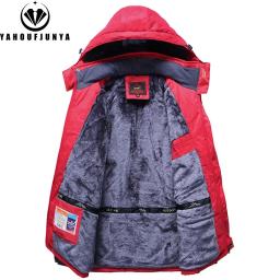 9xl novo inverno dos homens outwear velo quente removível com capuz jaqueta masculina ao ar livre esqui blusão à prova dwaterproof água casaco casual masculino - Image 5