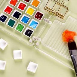 Paleta portátil de tinta aquarela, caixa transparente de ferro pintura acrílica, cor hidratante de alto valor, arte - Image 5