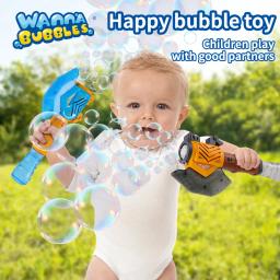Varinhas de bolha portáteis, pistola de espuma contínua automática, led, piscina ao ar livre, praia, jogo de batalha, meninos, meninas, brinquedo de festa de aniversário - Image 5