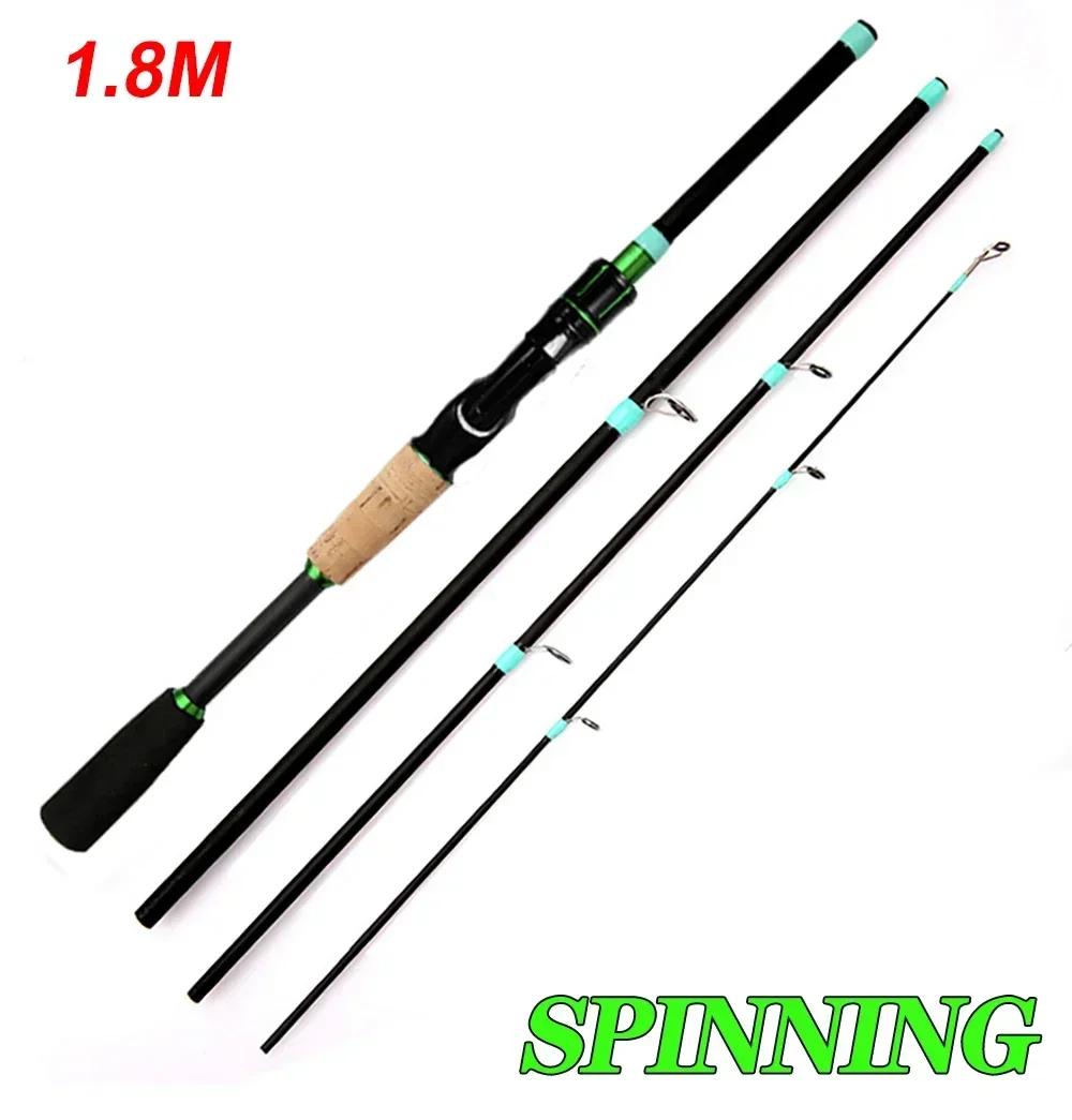 Vara de pesca isca de arremesso peso 3.5-14g carbono duro 4/5 seções portátil viagem surf pólo ml ação com alça eva - Image 1