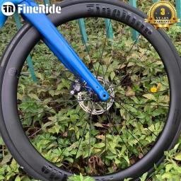 Conjunto de rodas de fibra de carbono 700c, 50mm de profundidade, ampliado 32mm, cascalho, escalada, freio a disco, bloqueio central, rodas de bicicleta de estrada de carbono - Image 1