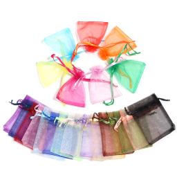 10 pçs/lote 24 cores sacos de organza saco de jóias armazenamento de presente de casamento bolsas com cordão sacos de embalagem de jóias presente atacado - Image 6