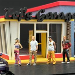 Velozes e Furiosos 2 Tripulantes Pintados à Mão Figura, Modelo de Personagem Clássico do Filme, Requintada Boneca de Resina, Diorama Miniatura, Escala 1:64 - Image 1