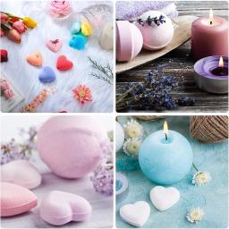 4 pçs/set banho bomba moldes liga de alumínio bola esfera sabonetes vela bolo cozimento molde para artesanato diy artesanato fazendo suprimentos - Image 5