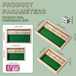 AIUAZA Mesa de jogo de dados de madeira fechada com números de caixa com 2 dados de madeira, versão de mesa clássica do popular jogo de pub em inglês - Image 2