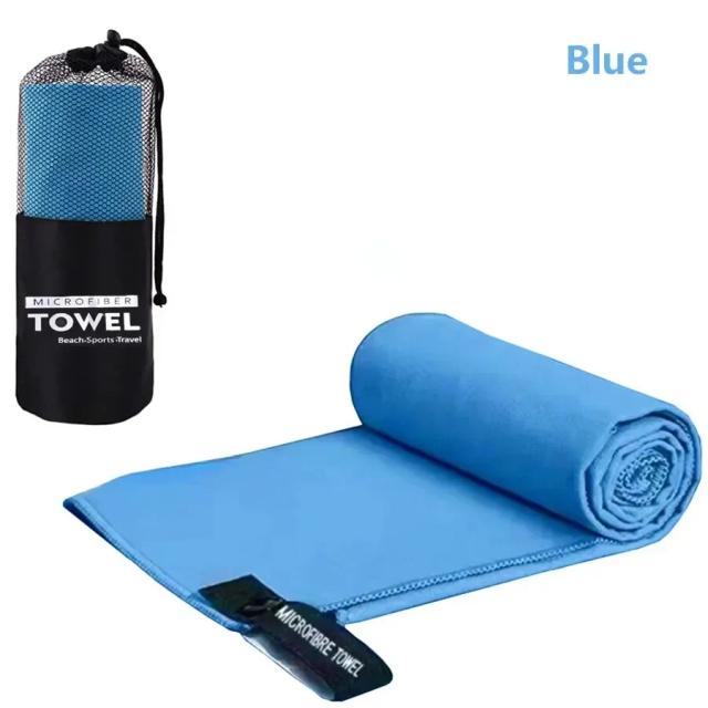 Toalha Esportiva de Secagem Rápida em Microfibra para Corrida, Yoga, Ginásio e Acampamentos - 40x80/76x152cm