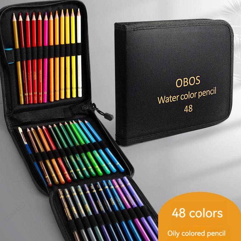 Óleo e Aquarela Lápis de Cor com Saco de Pano, Desenho Profissional, Esboço, Arte Suprimentos, 200 Pcs, 120 Pcs, 72 Pcs, 48 Pcs - Image 1