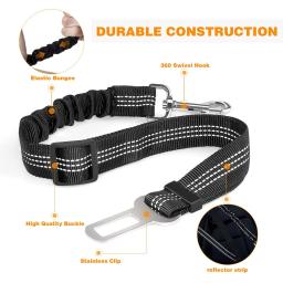 Pet Dog Car Seat Belt, tampão retrátil, elástico, reflexivo, segurança tração corda, trela do cão, arnês, cão acessórios suprimentos - Image 2