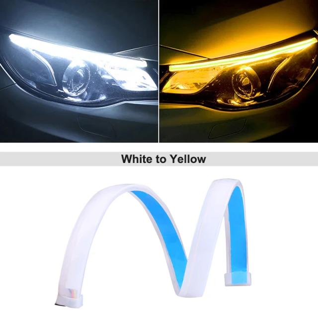 Luz de Circulação Diurna LED Carro Flexível Silicone 12V Universal