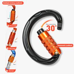 CLIWIZ-Marca Semi-circular Triplo Auto Lock Carabiners, Outdoor Montanhismo Escalada e Caving, Carga Rolamento Master Lock, CE, UIAA - Image 5