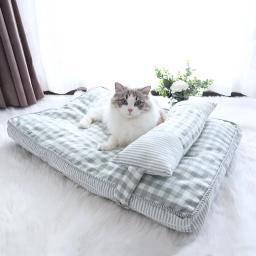 Almofada espreguiçadeira macia para animais de estimação, sofá de dormir aconchegante, canil de cachorro quente, colchão para cães e gatos - Image 2