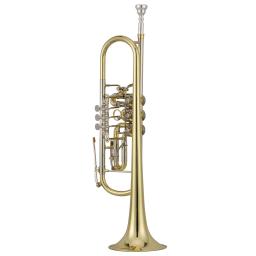 Trompete rotativo de latão com caixa, bocal plano, laca de níquel, prateado, instrumentos musicais, em B - Image 2