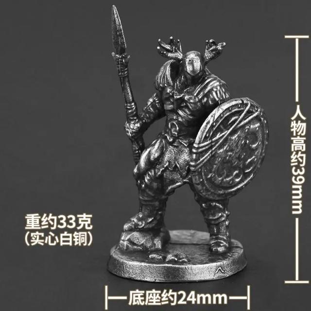 Estatueta de Metal Samurai - Figura de Brinquedo com Armadura, Miniaturas DIY e Modelo Vintage para Decoração
