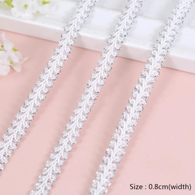Laço Trançado de Tecido de Renda em Ouro e Prata para DIY: Acessórios de Costura e Decoração de Casamento em 8/10mm