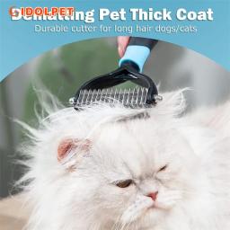 Profissional Pet Deshedding Escova, Dematting Pente Do Cão, Ancinho De Gato, Puppy Grooming Ferramentas, subpêlo, derramamento, voando Cabelo, 2 Lados - Image 3