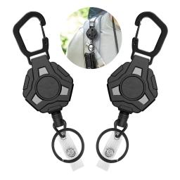 Pesca retrátil anti-perdido puxar chaveiro crachá keeper metal cordão nome tag titular do cartão carretel recoil anel clipes fivela ferramentas - Image 1