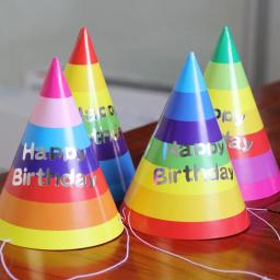10 pçs bonés arco-íris chapéu de aniversário celebração festa prop adorável chapéus cônicos decorativos bonito headwear criança - Image 1