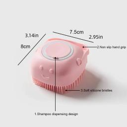 Pet escova de banho com sabonete e shampoo dispensador, gato massagem pente, cerdas macias grooming scrubber, pet fornecimentos, cães e gatos - Image 3