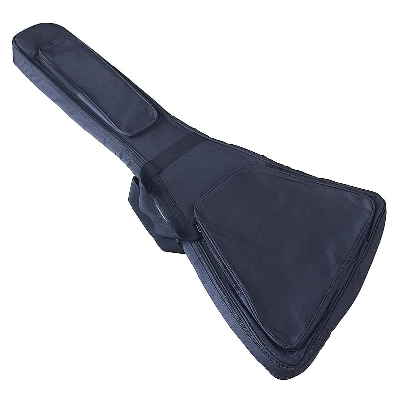 Saco preto da guitarra elétrica, estojo macio, resistente à água, poliéster, 3mm algodão, guitarra elétrica em V - Image 5