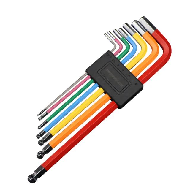 Kit de Chaves Hexagonais Coloridas para Bicicleta 7 Peças