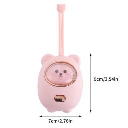 Aquecedor de mão recarregável com luz RGB, Mini urso pequeno, USB portátil, Almofada de aquecimento rápido, Cute Baby Warmer, Bateria 2400mAh - Image 6