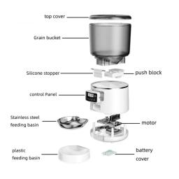 Alimentador automático Pet com tigela de aço inoxidável, 4L capacidade, temporizador inteligente Tuya controle, alimentos dispensador, alimentação suprimentos para cães e gatos - Image 5