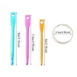 Multicolor Mini Alumínio Keychain, Crochet Ganchos, DIY Artesanato Ferramentas, Agulhas de Tricô, Alumina Colorida, 3Pcs por Conjunto - Image 6