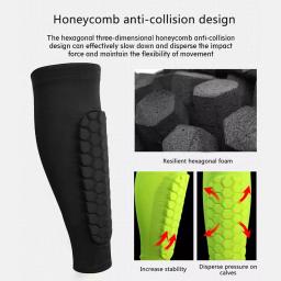 1pc favo de mel de futebol caneleiras protetores de futebol esportes legging shinguards mangas perna protetor engrenagem protetora haste - Image 4