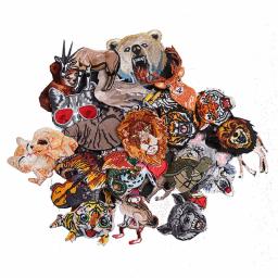 Desenhos animados Animais Patches para Decoração de Roupas, Zebra, Leão, Tigre, Lobo, Patches bordados, Roupas DIY, Patchwork Adesivos - Image 4