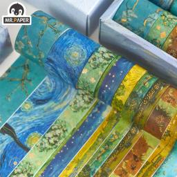 Mr Paper-Splendid Huage Série Washi Tape, 8 Design, 10 Rolado em Fita Caixa de Presente, Decoração DIY, fita adesiva criativa, Scrapbook - Image 4