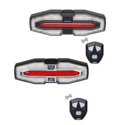 USB Recarregável Turn Signals para Bicicleta, Luz Traseira, Aviso de Segurança, Ciclismo Luz, Controle remoto sem fio - Image 3