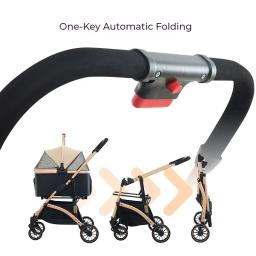 Carrinho dobrável para cães, carrinho para animais de estimação, carrinho de gato, cesta removível, grande espaço, animais de estimação, carrinho ao ar livre para sob 20kg, cães e gatos - Image 4