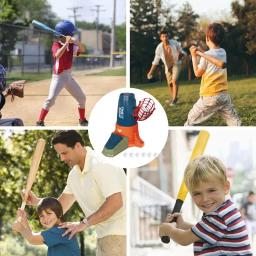 Conjunto de bola t para crianças 2 em 1 máquinas de arremesso de beisebol e softball com 6 bolas de beisebol e tênis máquina de arremesso t jogos de bola para - Image 3